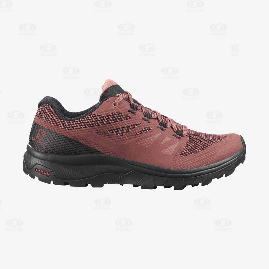 Red Women\'s Salomon OUTLINE GORE-TEX Waterproof Shoes | USA-A1780