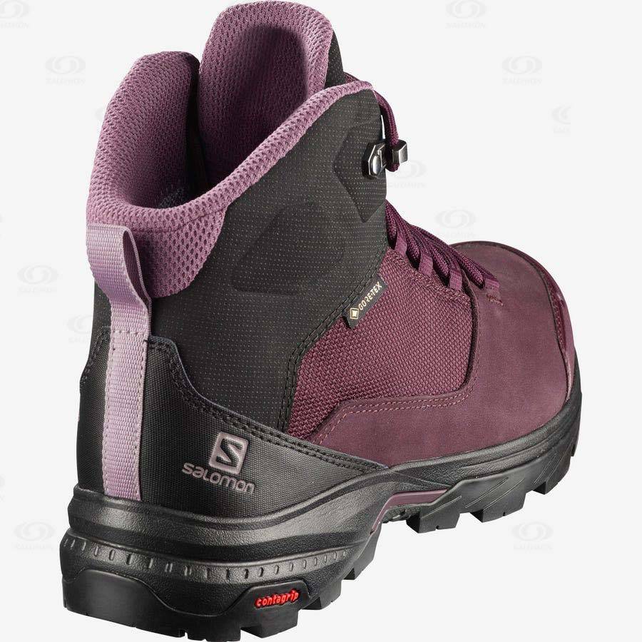 Red Women's Salomon OUTWARD GORE-TEX Hiking Boots | USA-N2128