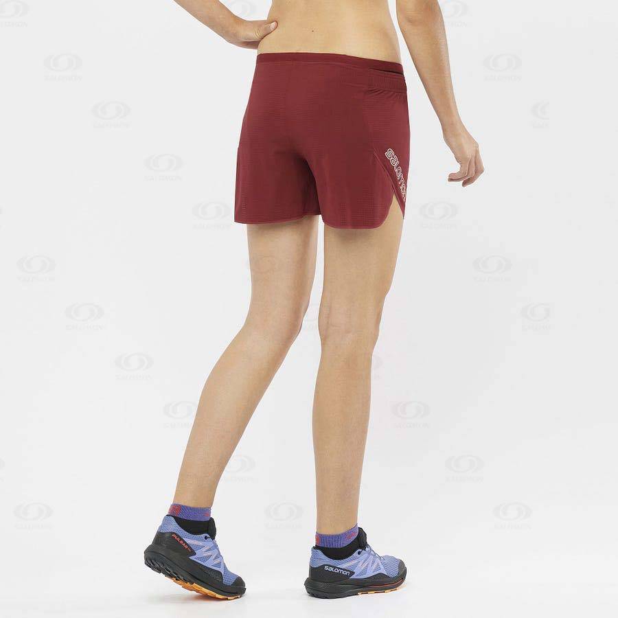 Red Women's Salomon SENSE AERO 5'' Shorts | USA-O2447