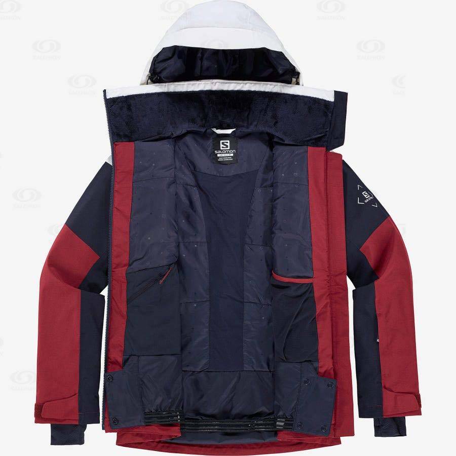 Red Women's Salomon SLALOM Ski Jackets | USA-O2575