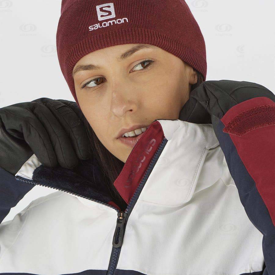 Red Women's Salomon SLALOM Ski Jackets | USA-O2575