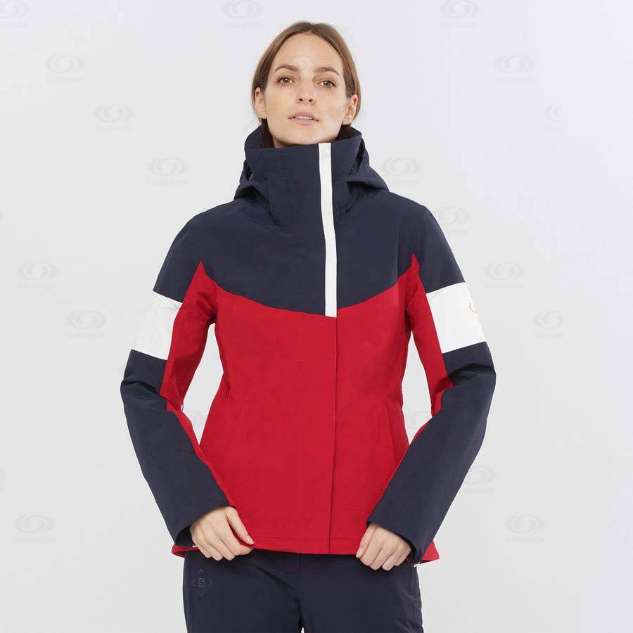 Red Women's Salomon SPEED Insulated Jackets | USA-O1558