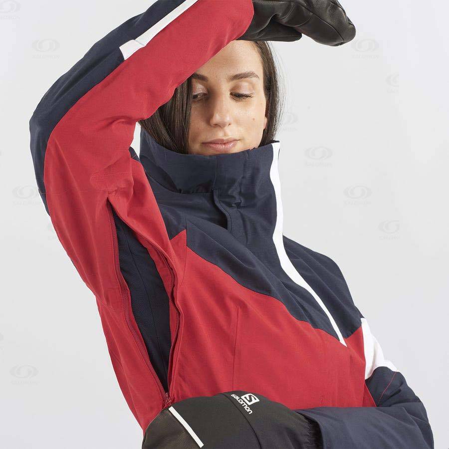 Red Women's Salomon SPEED Insulated Jackets | USA-O1558