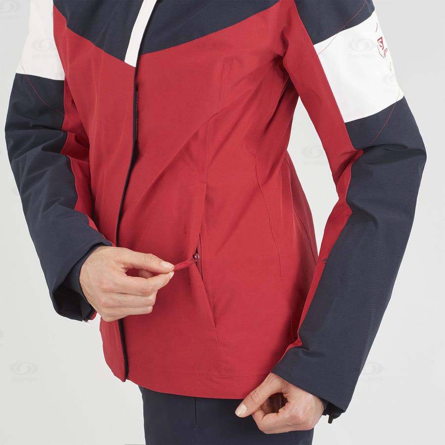 Red Women's Salomon SPEED Insulated Jackets | USA-O1558