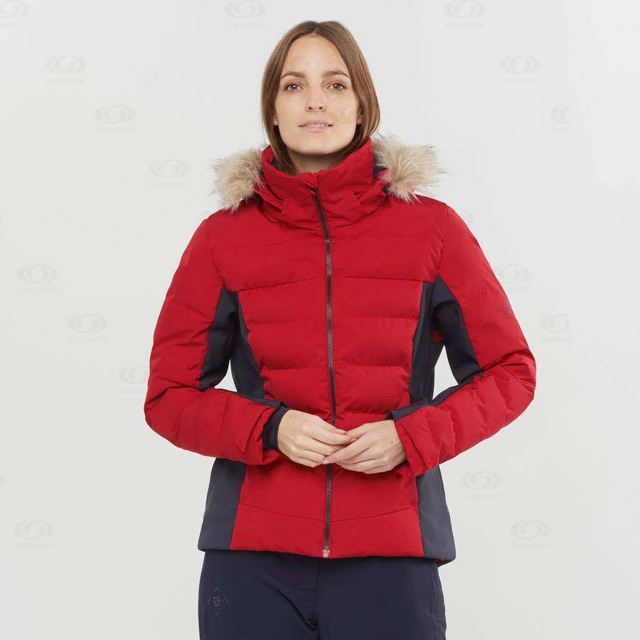 Red Women's Salomon STORMCOZY Ski Jackets | USA-M2280