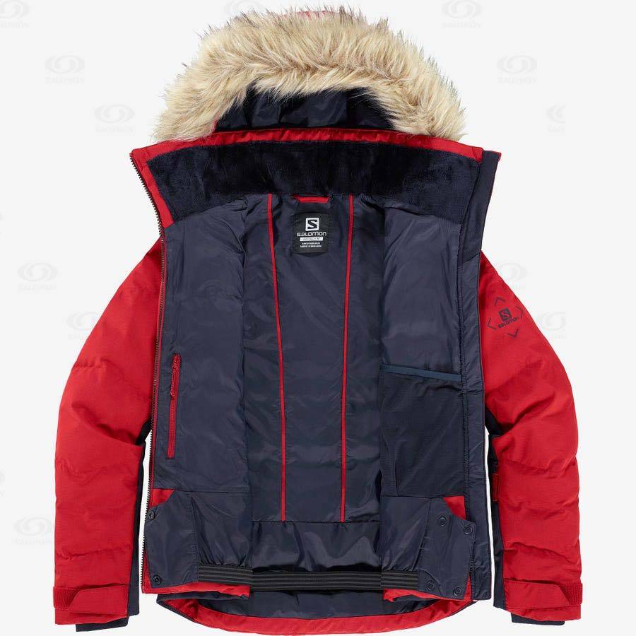 Red Women's Salomon STORMCOZY Ski Jackets | USA-M2280