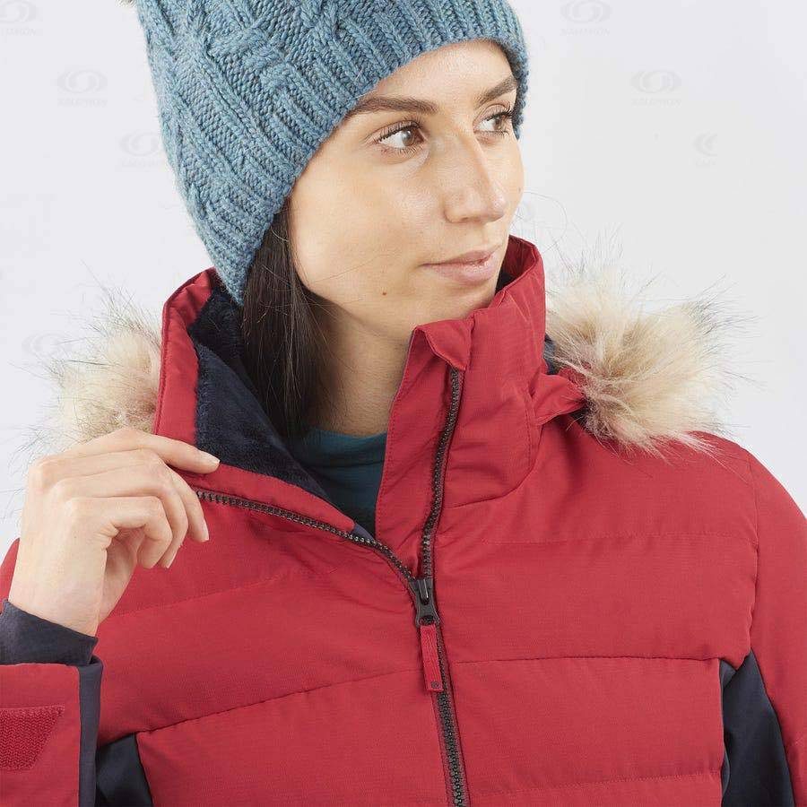 Red Women's Salomon STORMCOZY Ski Jackets | USA-M2280