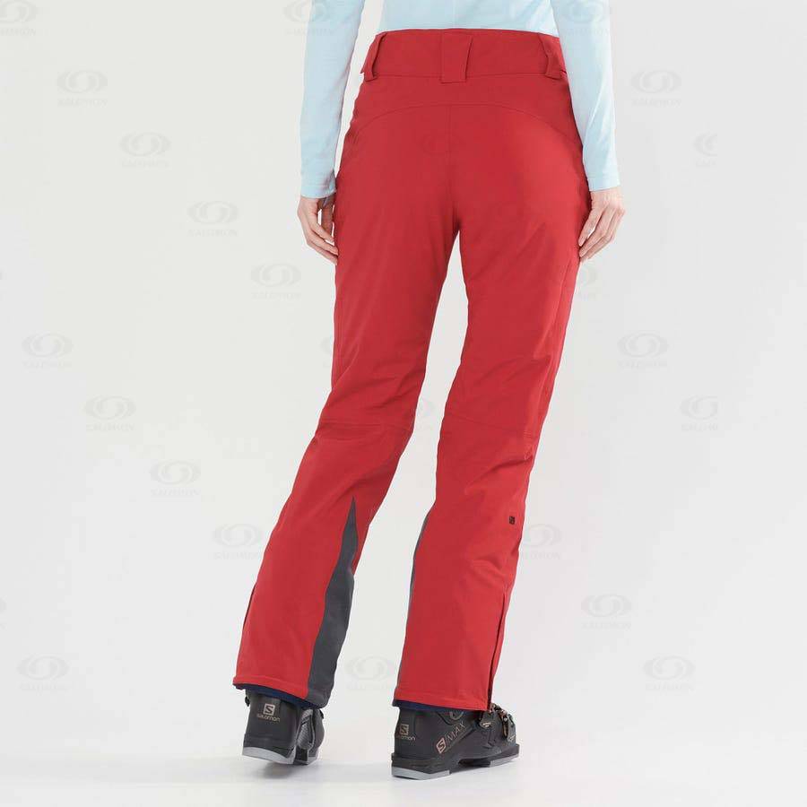 Red Women's Salomon THE BRILLIANT Ski Pants | USA-S1989