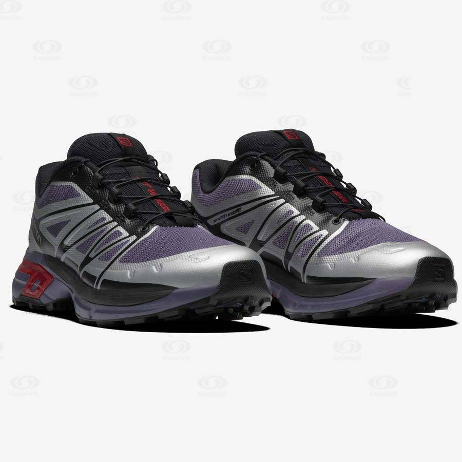 Silver / Purple Women's Salomon XT-WINGS 2 Sneakers | USA-S1933