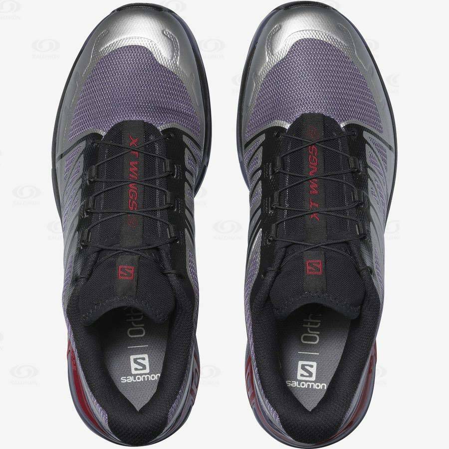 Silver / Purple Women's Salomon XT-WINGS 2 Sneakers | USA-S1933