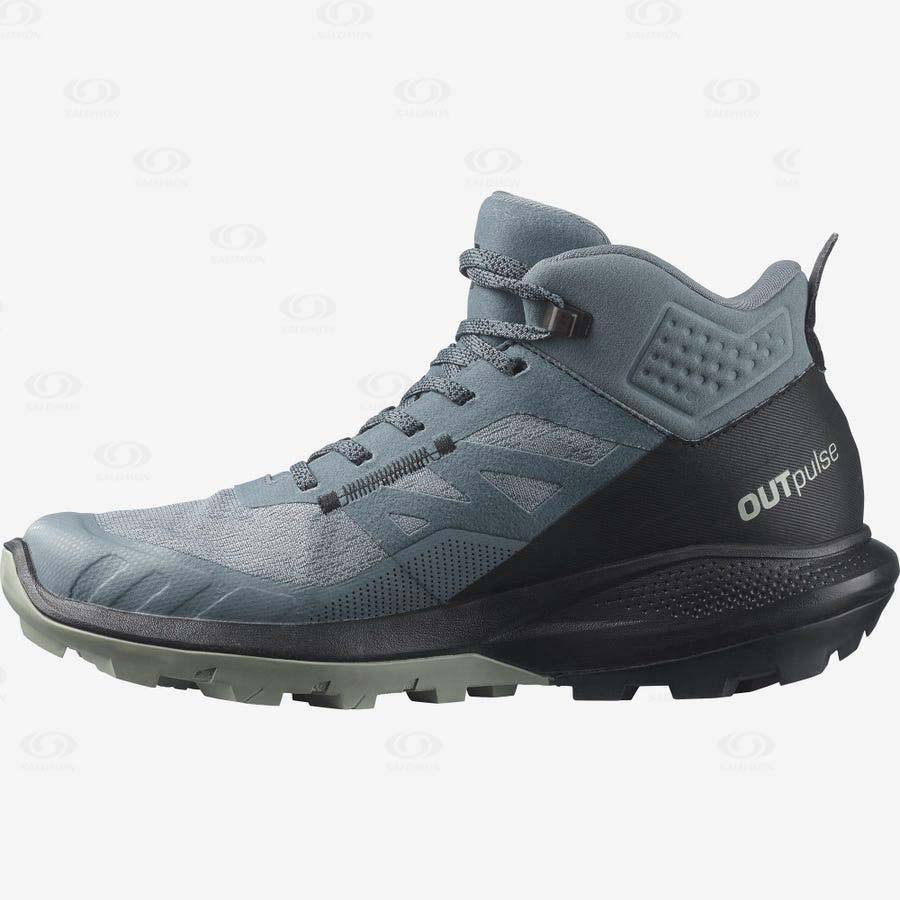 Silver Women's Salomon OUTPULSE MID GORE-TEX Waterproof Shoes | USA-M2196