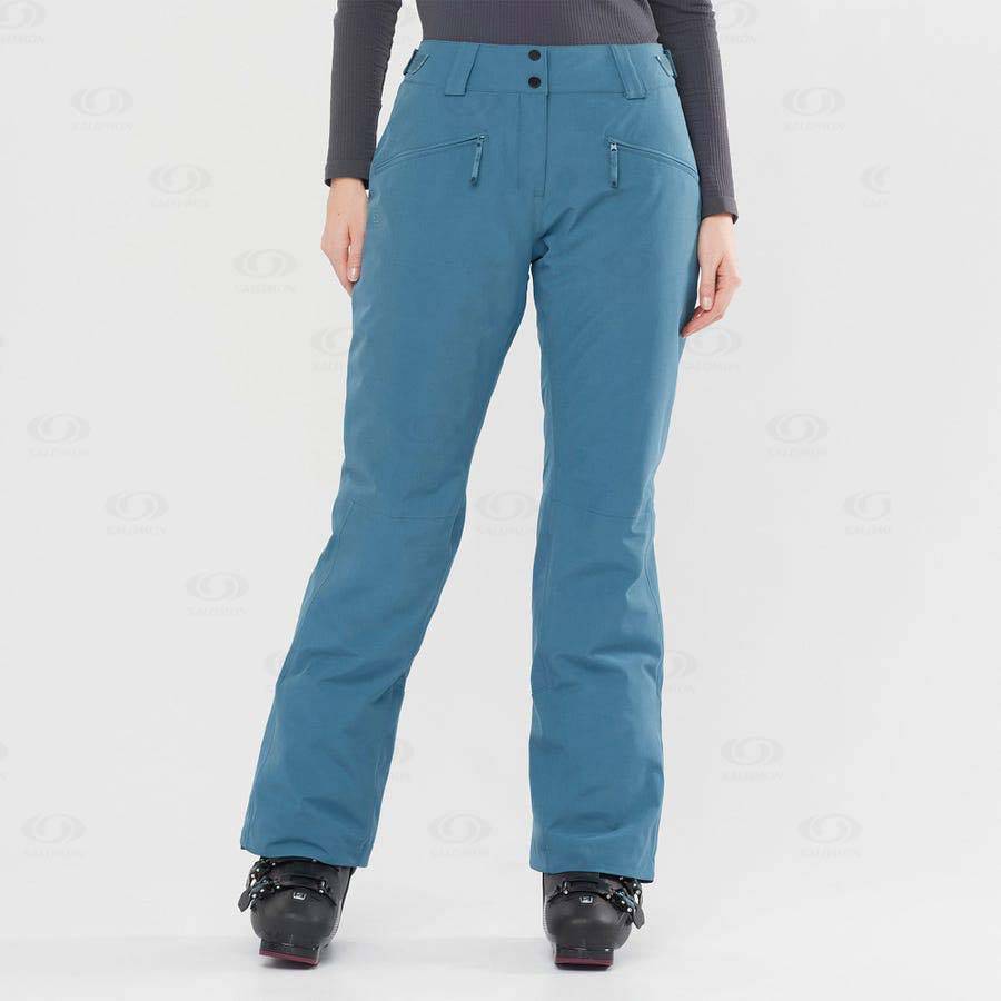 Turquoise Women's Salomon EDGE Ski Pants | USA-L2173