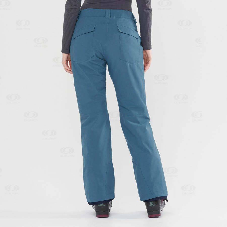 Turquoise Women's Salomon EDGE Ski Pants | USA-L2173