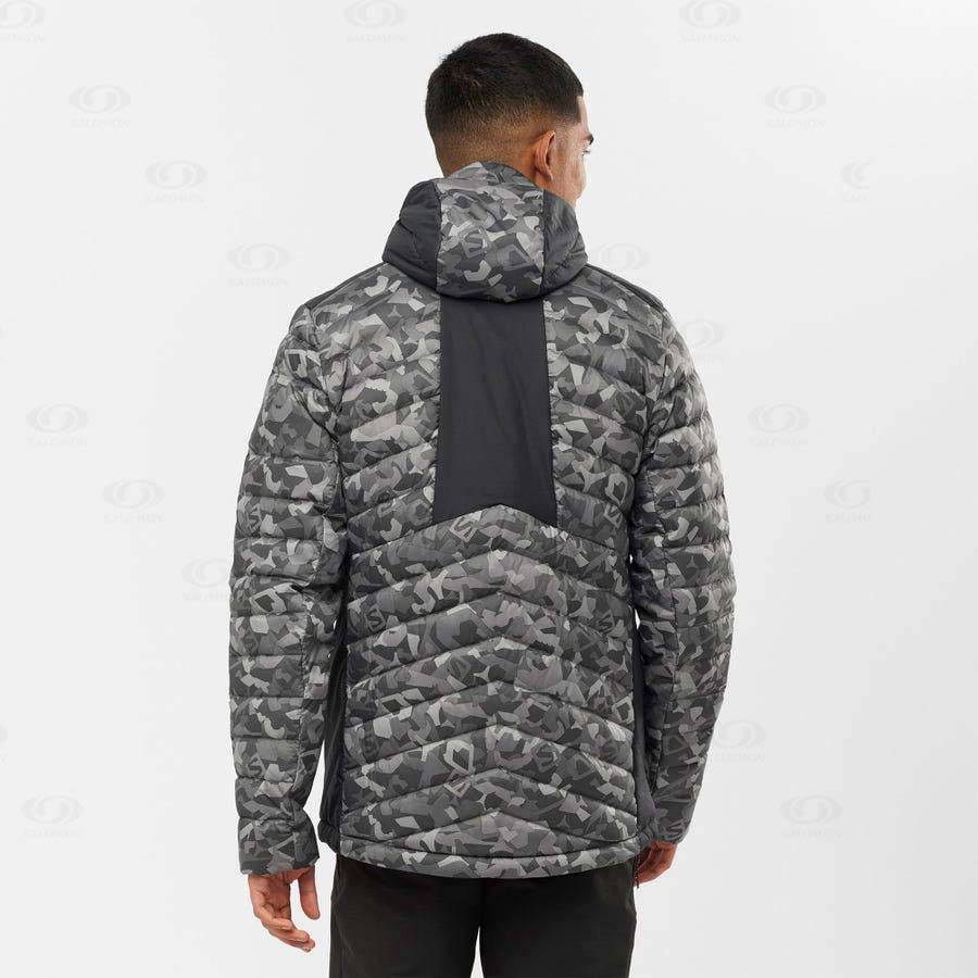 White / Black Men's Salomon ESSENTIAL XWARM DOWN Insulated Jackets | USA-L1319