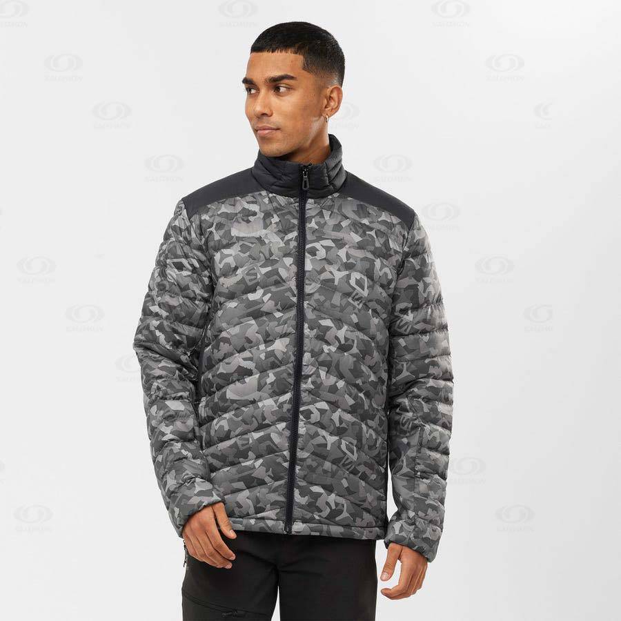 White / Black Men's Salomon ESSENTIAL XWARM DOWN Insulated Jackets | USA-M2028