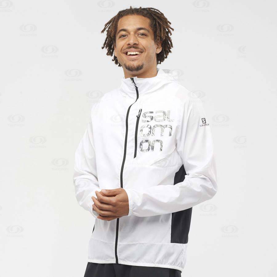 White Men's Salomon BONATTI CROSS WIND Windbreaker | USA-S2388