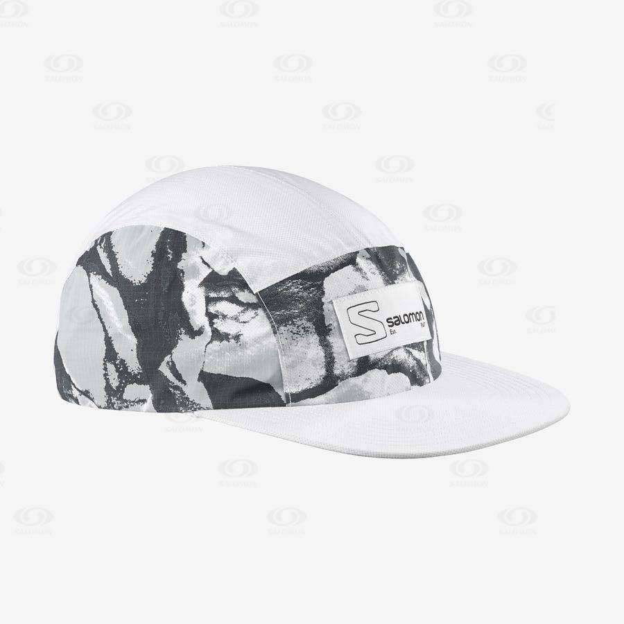 White Men\'s Salomon BONATTI WATERPROOF FIVE PANEL Hats | USA-M2567