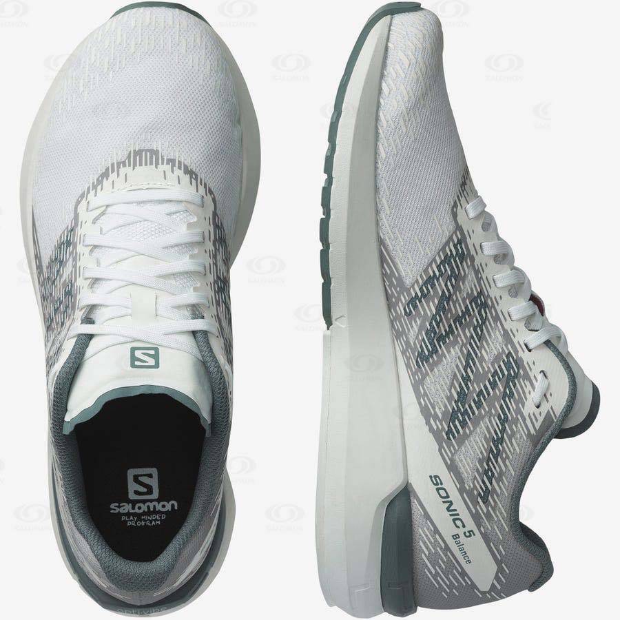 White Men's Salomon SONIC 5 BALANCE Running Shoes | USA-S2409