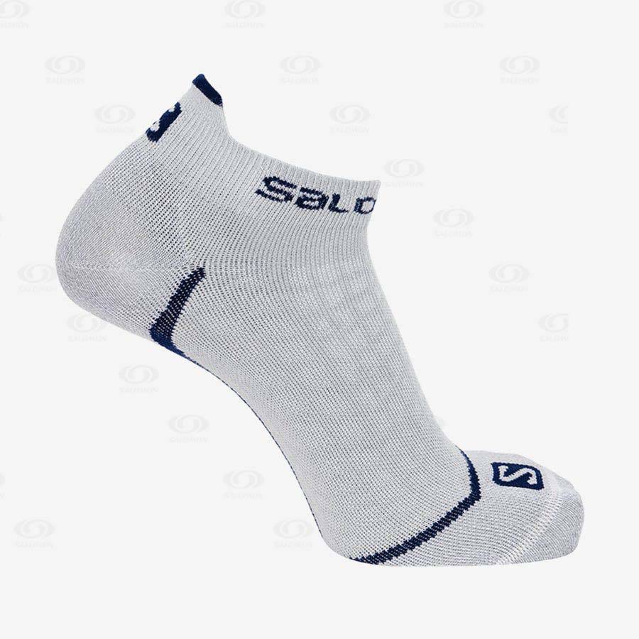 White Men\'s Salomon ULTRA LOW Socks | USA-O1007