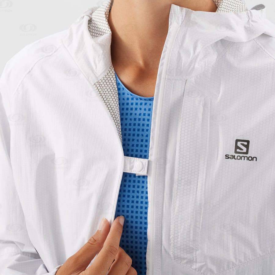 White Women's Salomon BONATTI WATERPROOF Waterproof Jackets | USA-O2127