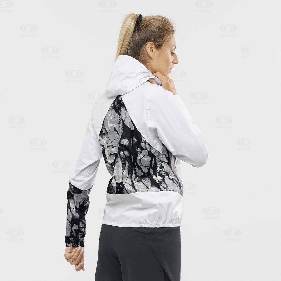 White Women's Salomon BONATTI WATERPROOF Waterproof Jackets | USA-O2127