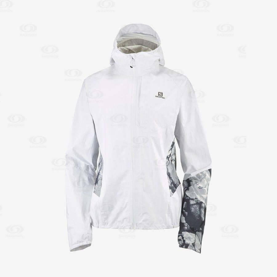 White Women\'s Salomon BONATTI WATERPROOF Waterproof Jackets | USA-O2127