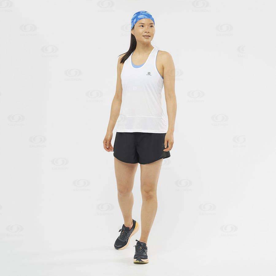 White Women's Salomon CROSS RUN T Shirts | USA-O2351