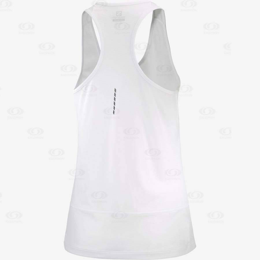 White Women's Salomon CROSS RUN T Shirts | USA-O2351