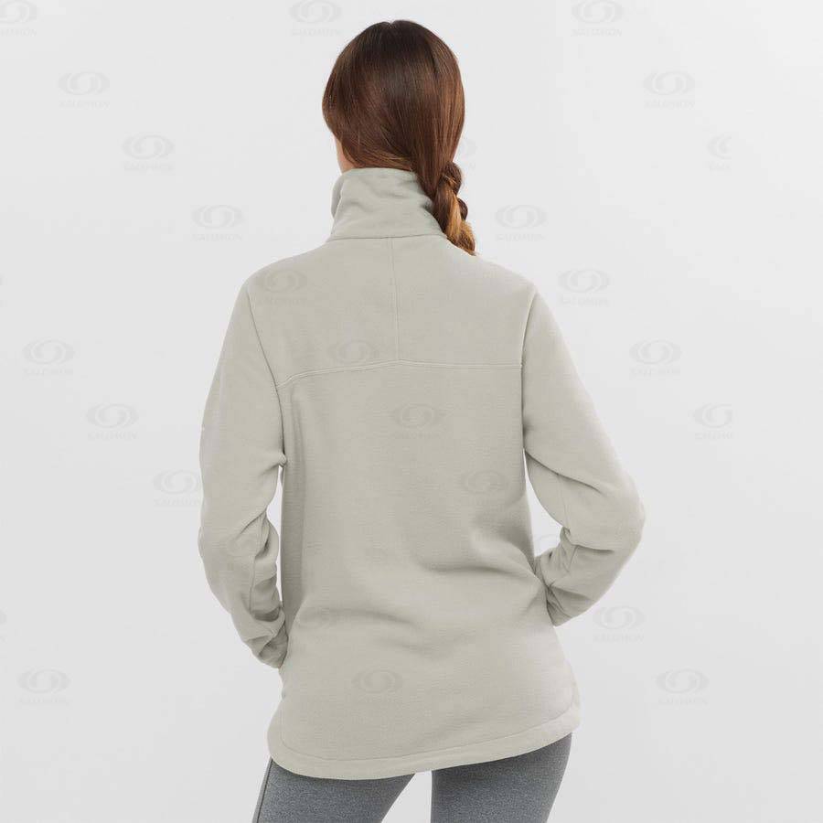 White Women's Salomon ESSENTIAL COSY FLEECE Hoodie | USA-W3980