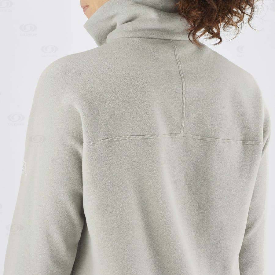 White Women's Salomon ESSENTIAL COSY FLEECE Hoodie | USA-W3980