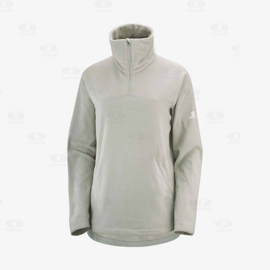 White Women\'s Salomon ESSENTIAL COSY FLEECE Hoodie | USA-W3980