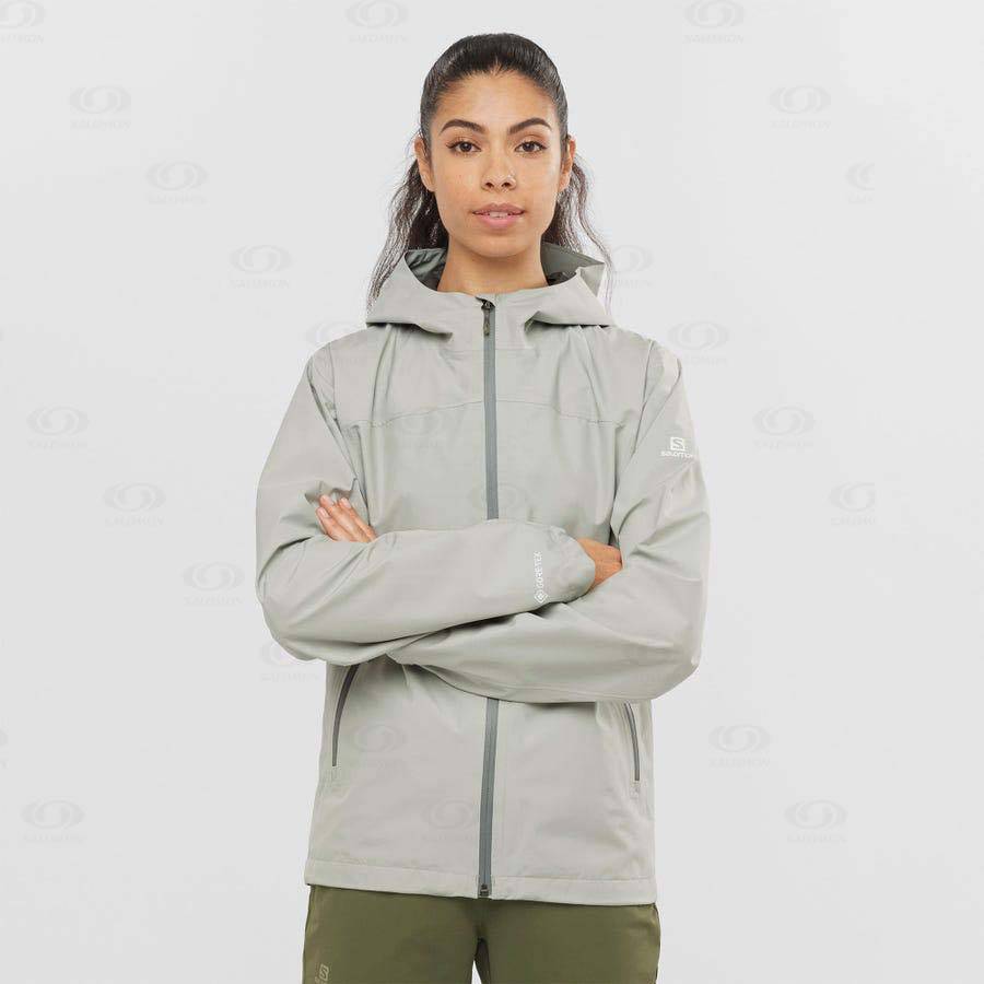 White Women's Salomon OUTLINE GORE-TEX 2.5L Waterproof Jackets | USA-A1003