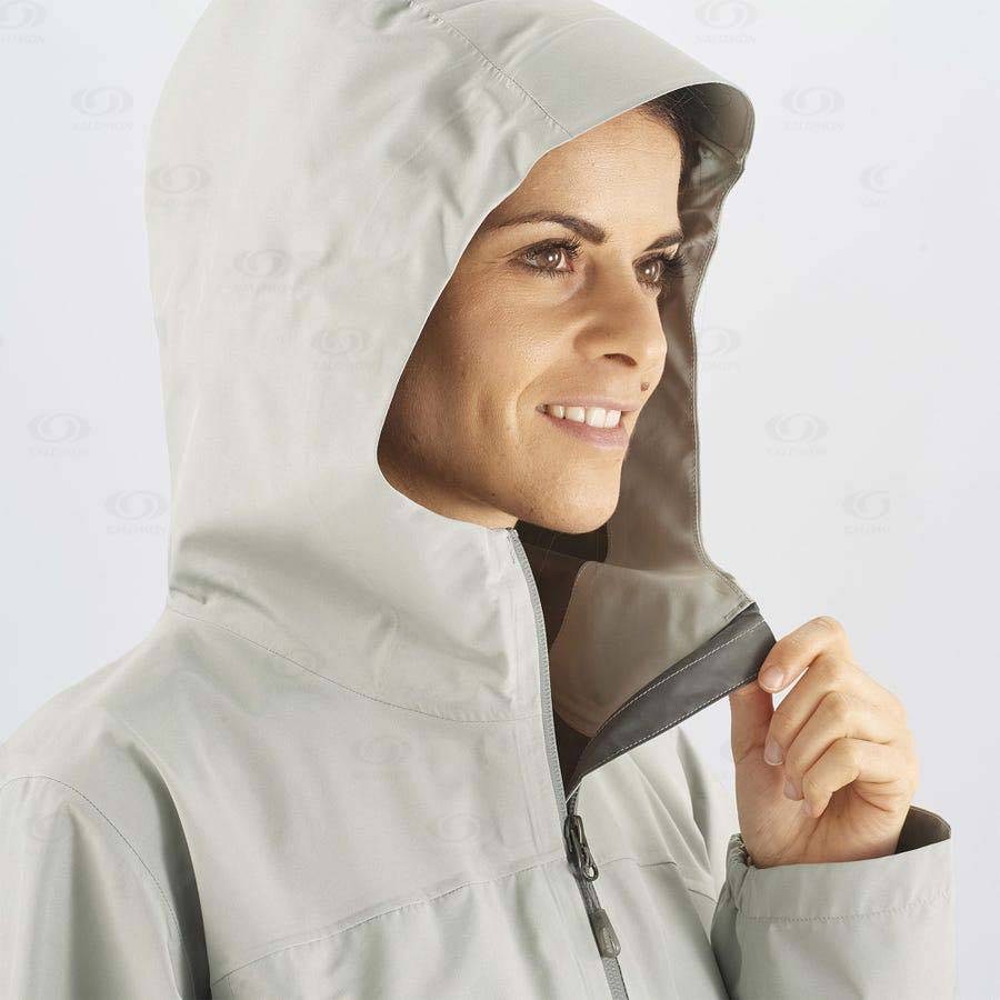 White Women's Salomon OUTLINE GORE-TEX 2.5L Waterproof Jackets | USA-A1003