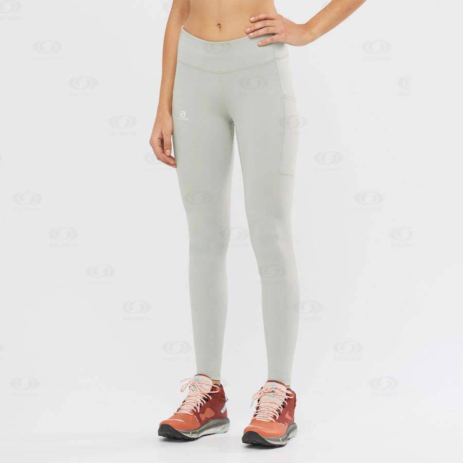 White Women's Salomon OUTLINE Running Tights | USA-L1725