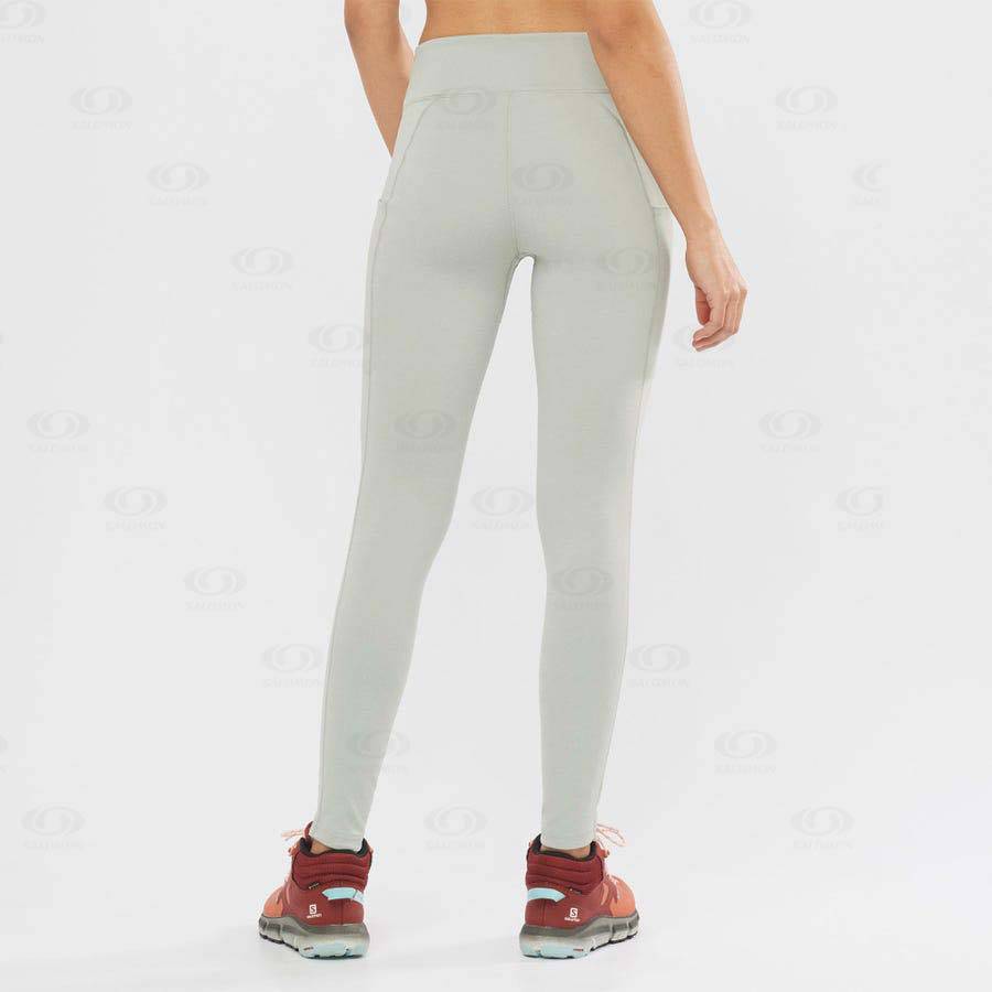 White Women's Salomon OUTLINE Running Tights | USA-L1725