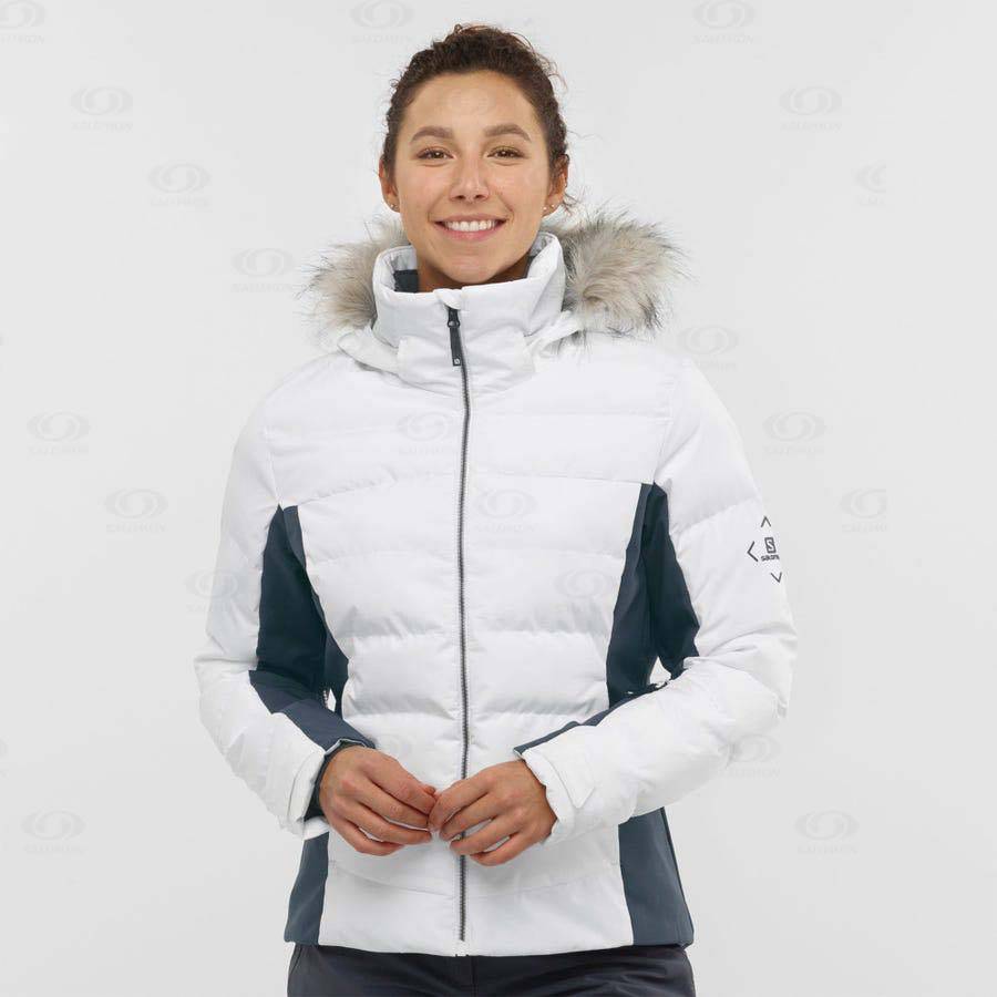 White Women's Salomon STORMCOZY Ski Jackets | USA-S1618