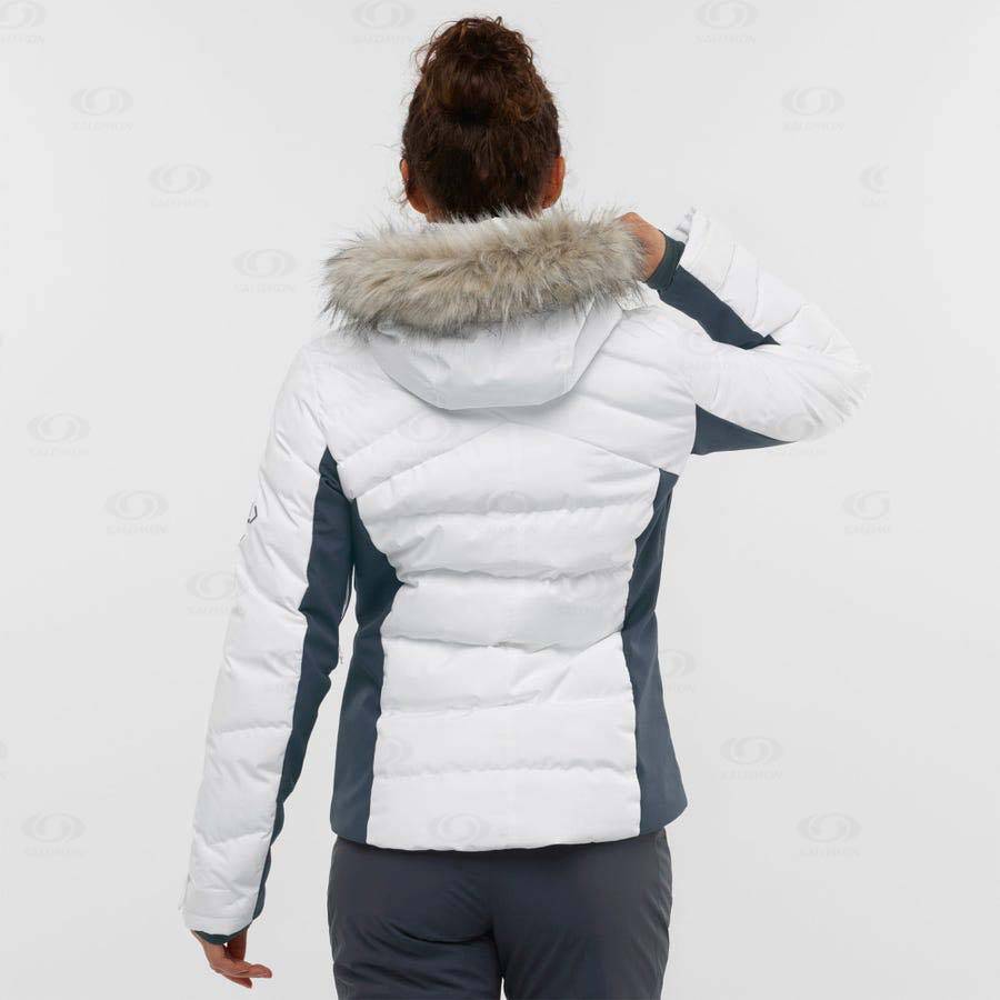 White Women's Salomon STORMCOZY Ski Jackets | USA-S1618