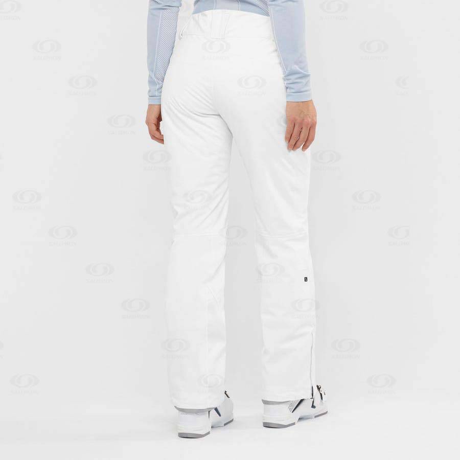 White Women's Salomon THE BRILLIANT Ski Pants | USA-A1052