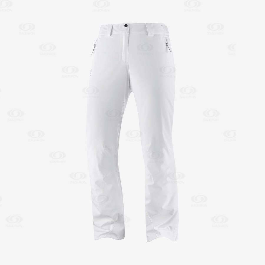 White Women\'s Salomon THE BRILLIANT Ski Pants | USA-A1052