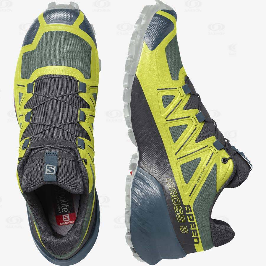 Yellow / Black Men's Salomon SPEEDCROSS 5 Trail Running Shoes | USA-M1174