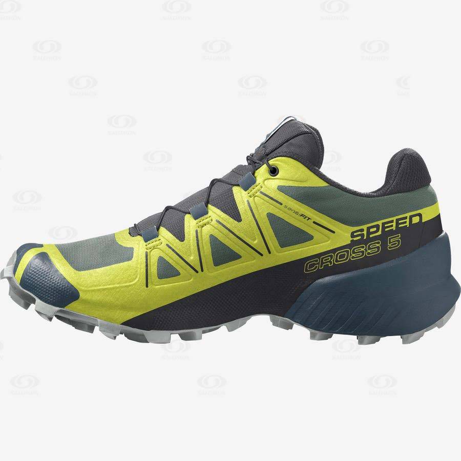 Yellow / Black Men's Salomon SPEEDCROSS 5 Trail Running Shoes | USA-M1174