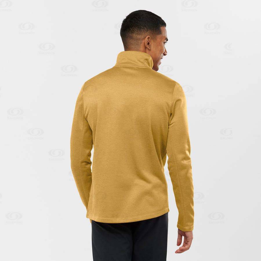 Yellow Men's Salomon ESSENTIAL LIGHTWARM HEATHER Hoodie | USA-O2015