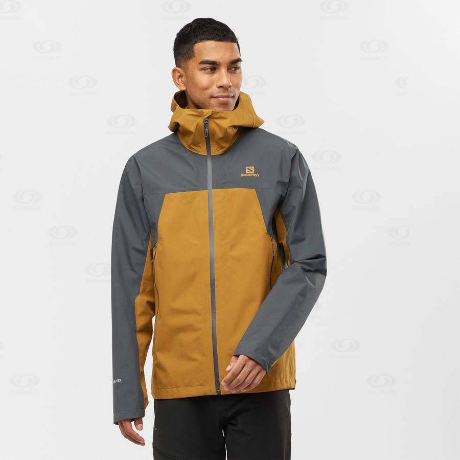 Yellow Men's Salomon OUTLINE GORE-TEX 2.5 LAYERS Waterproof Jackets | USA-A2396