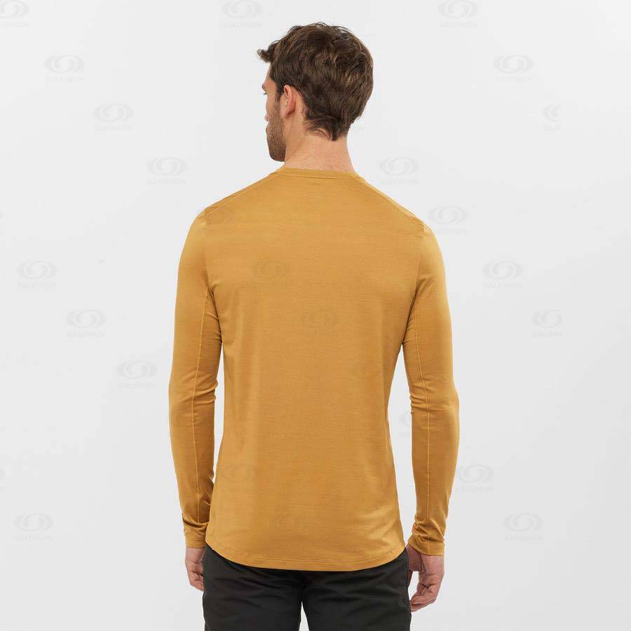 Yellow Men's Salomon OUTLINE T Shirts | USA-L1963