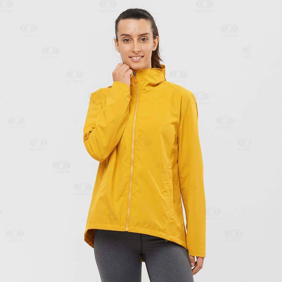 Yellow Women's Salomon COMET WP JKT W Waterproof Jackets | USA-M2203