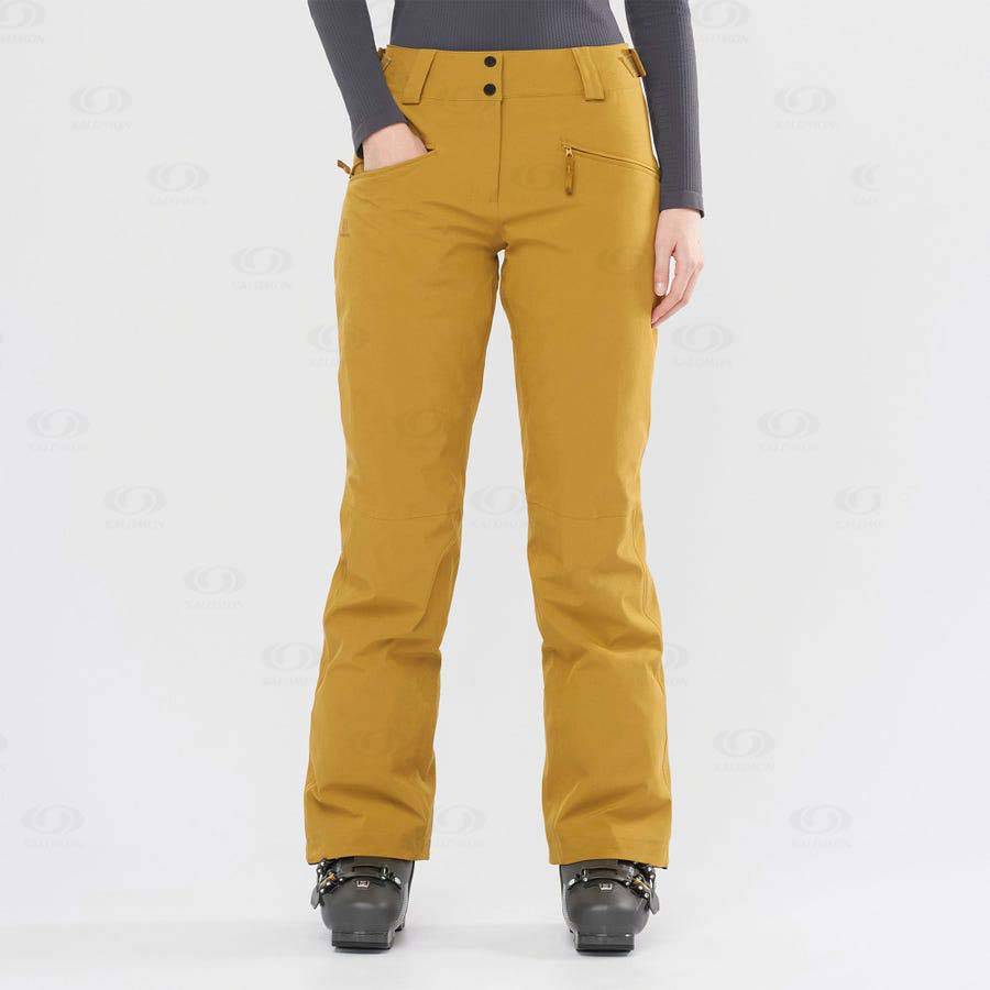 Yellow Women's Salomon EDGE Ski Pants | USA-L1774