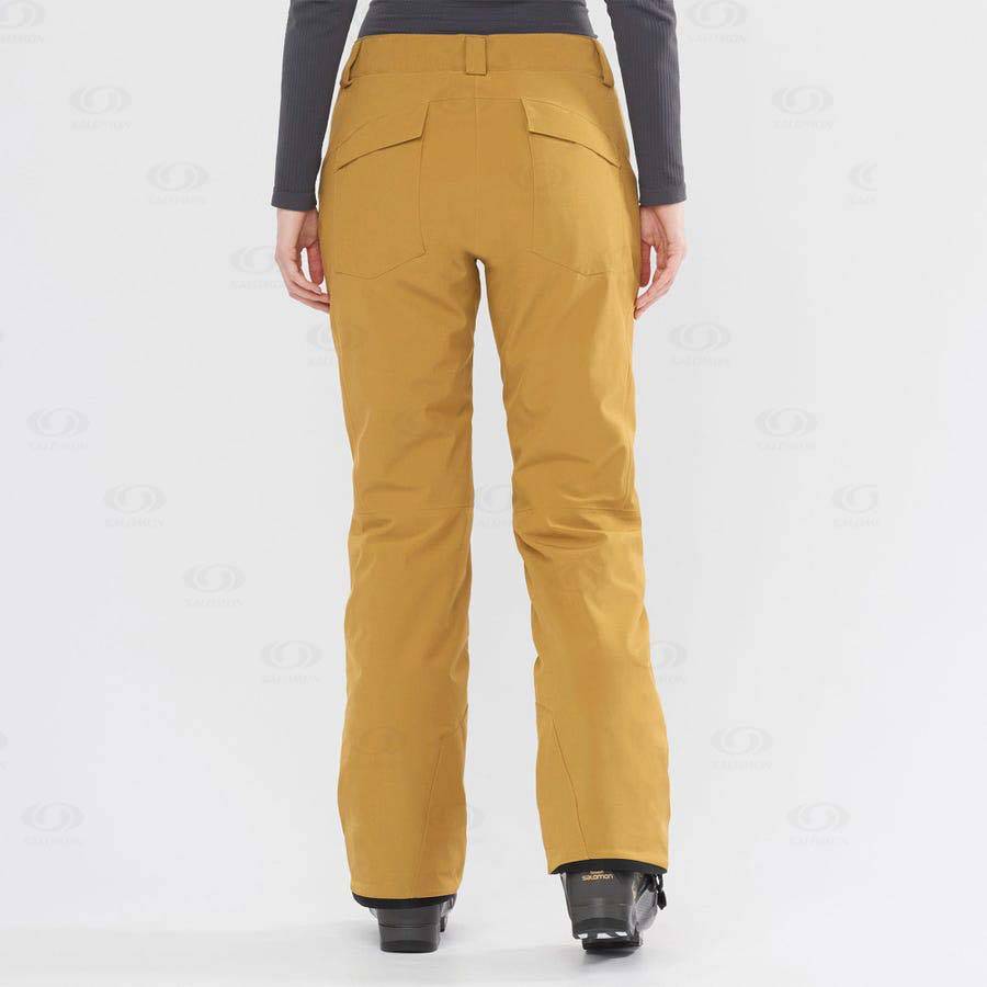 Yellow Women's Salomon EDGE Ski Pants | USA-L1774