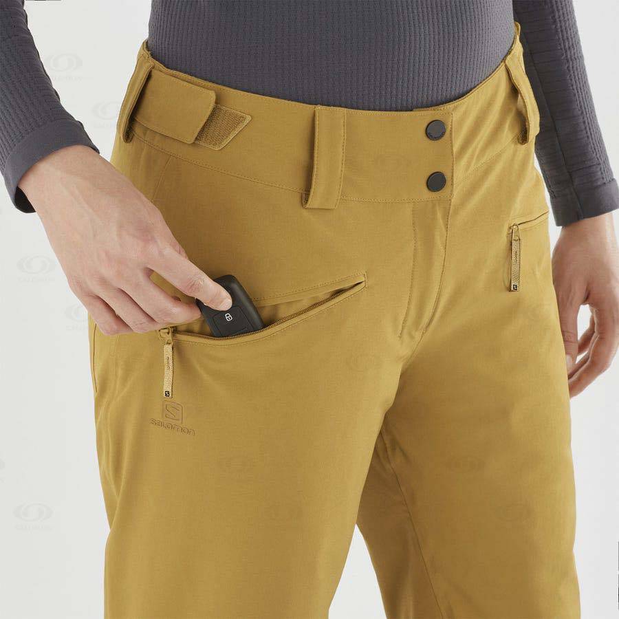 Yellow Women's Salomon EDGE Ski Pants | USA-L1774