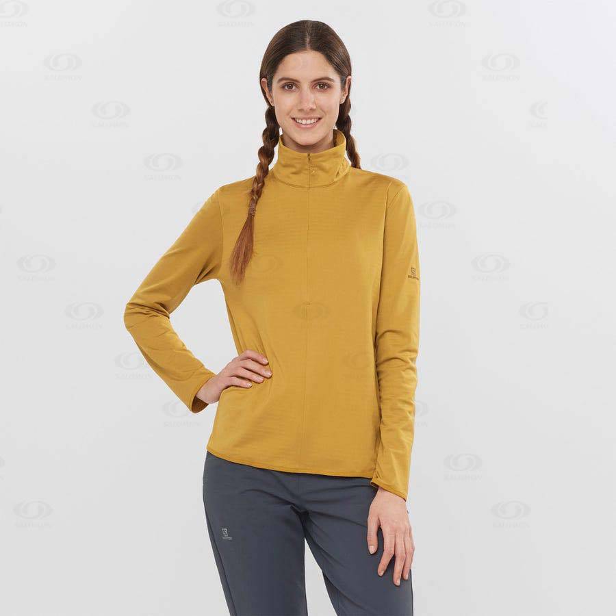 Yellow Women's Salomon ESSENTIAL LIGHTWARM Hoodie | USA-O1103