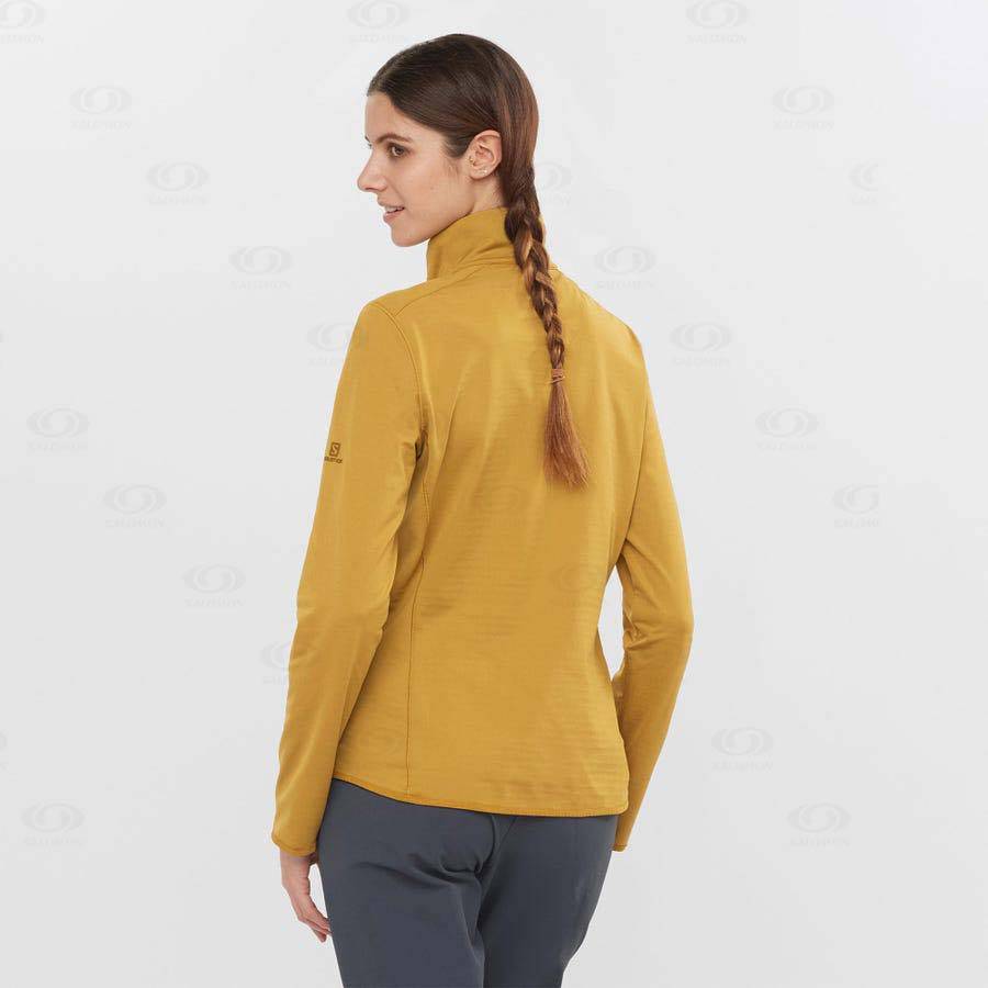 Yellow Women's Salomon ESSENTIAL LIGHTWARM Hoodie | USA-O1103